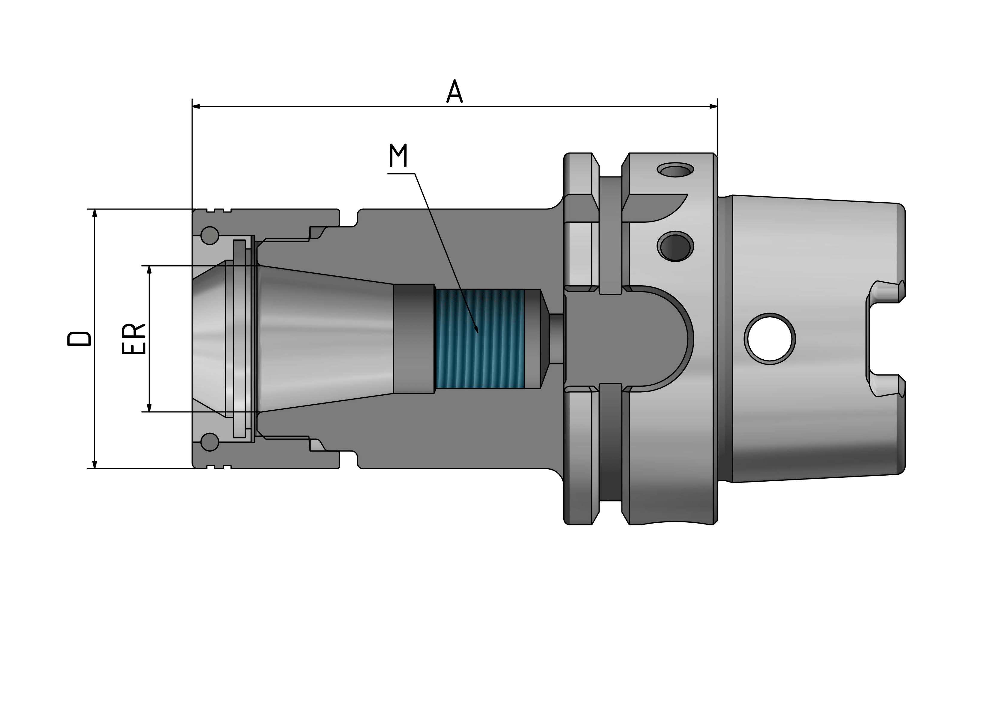 HSK63 - HPC-Präzisions-ER-Spannzangenfutter HAWK EYE®