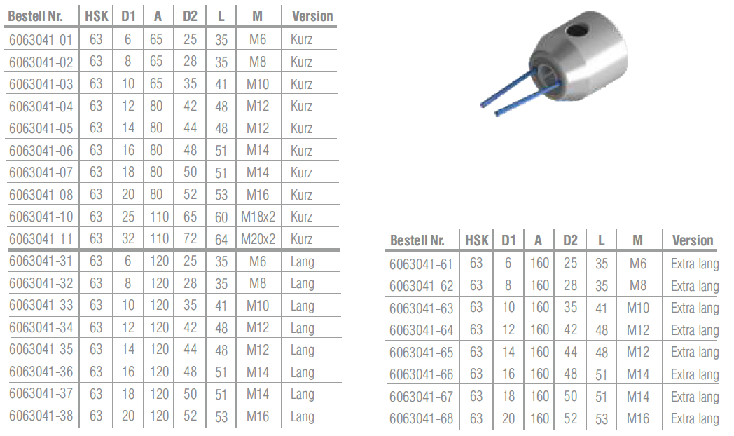 HSK63 - Weldon-Aufnahmen "Cool Tool"